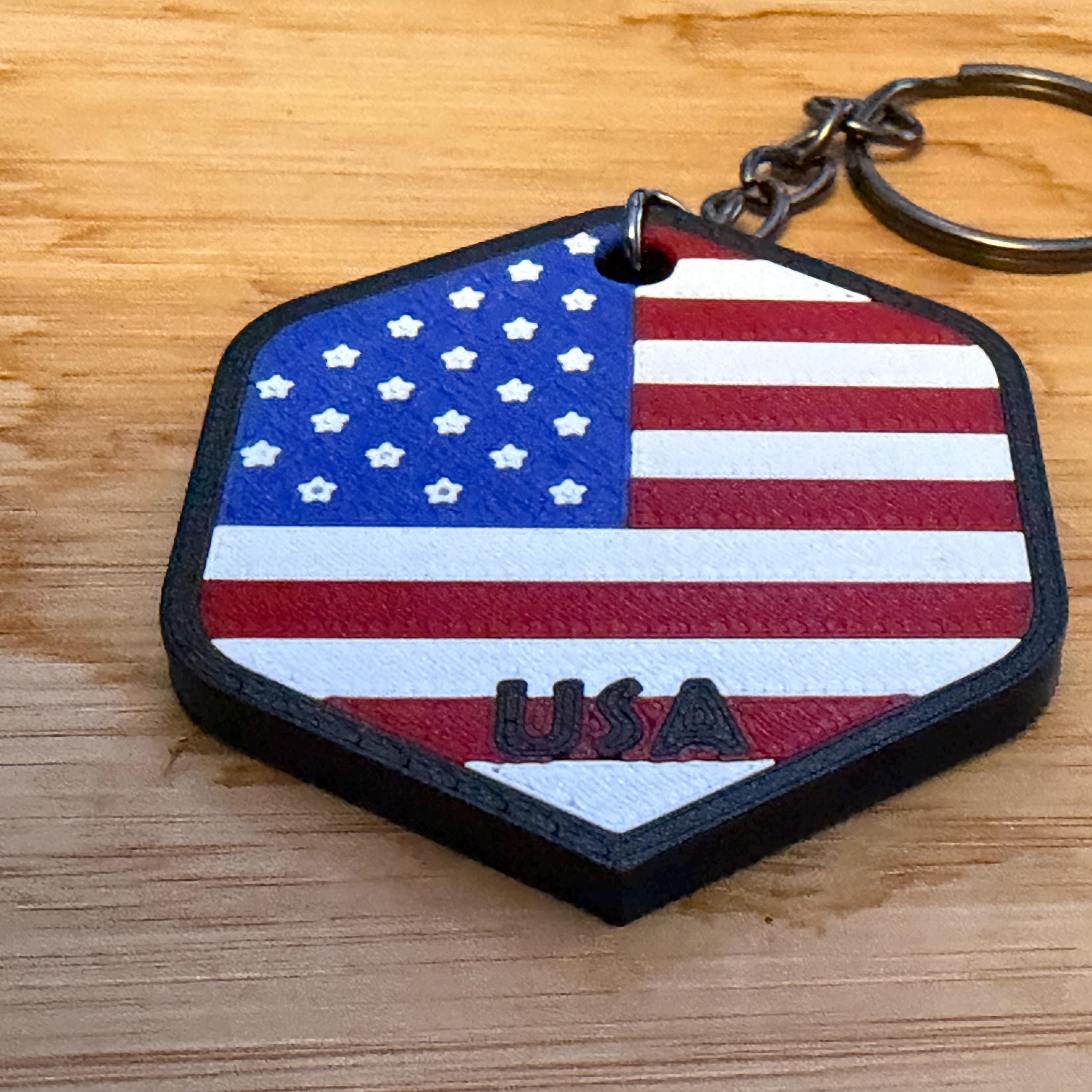 3D Printed Country Flag Keychain, World Cup 2026 Soccer Fan Bag Charm angle 3