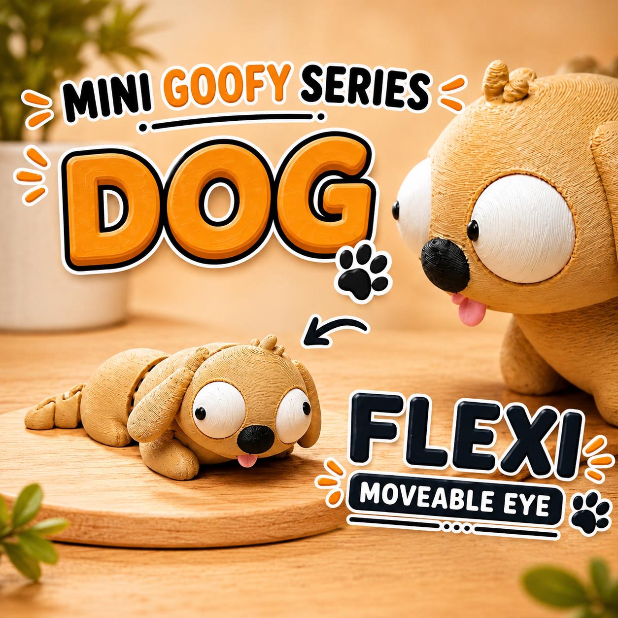 Flexi Goofy Series 3D Printed Animal Toy, Wiggling Desk Buddy, Fidget, Random Spin Option angle 5