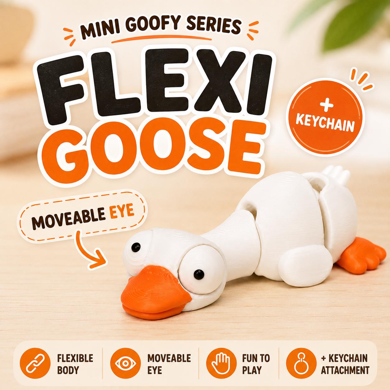 Flexi Goofy Series 3D Printed Animal Toy, Wiggling Desk Buddy, Fidget, Random Spin Option angle 7