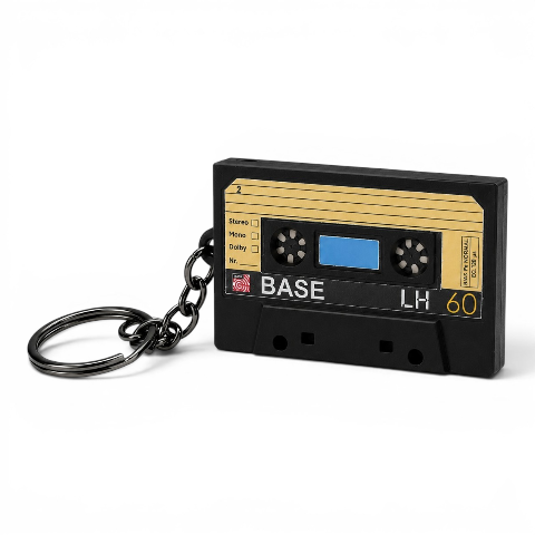Cassette Tape NFC Keychain angle 2