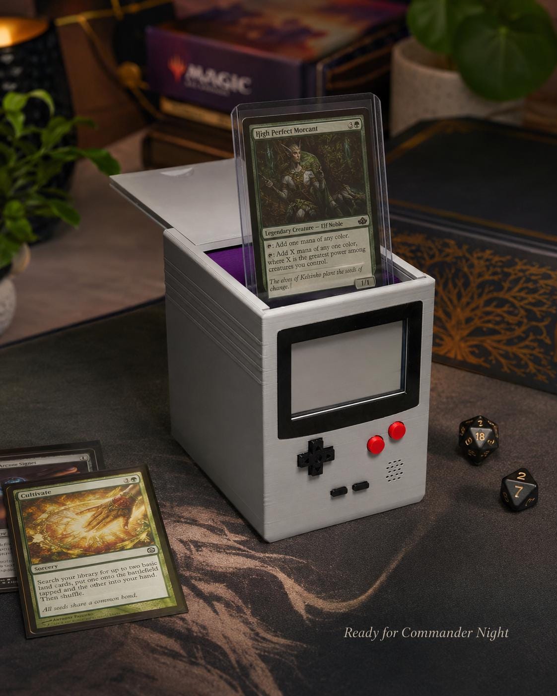 MTG Deck Box | Game Boy Style, 60/100+ Double Sleeved, 3D Printed | EDH Magic the Gathering angle 2