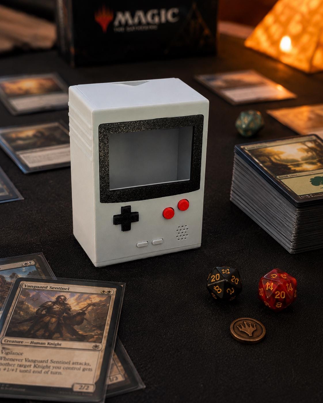 MTG Deck Box | Game Boy Style, 60/100+ Double Sleeved, 3D Printed | EDH Magic the Gathering angle 4