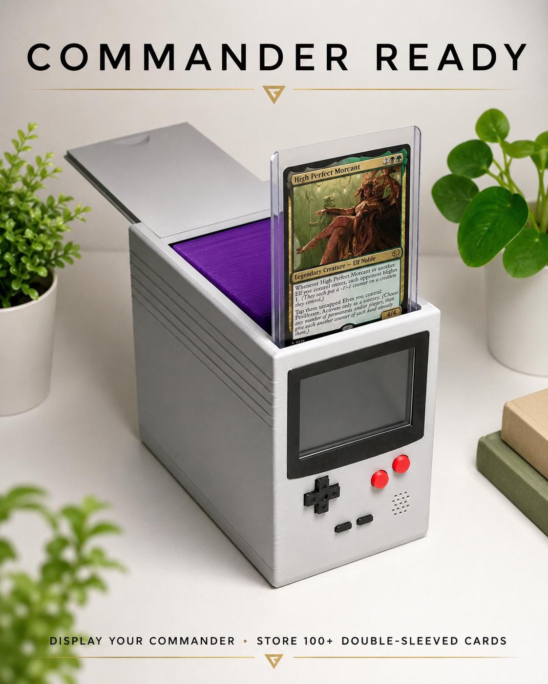 MTG Deck Box | Game Boy Style, 60/100+ Double Sleeved, 3D Printed | EDH Magic the Gathering