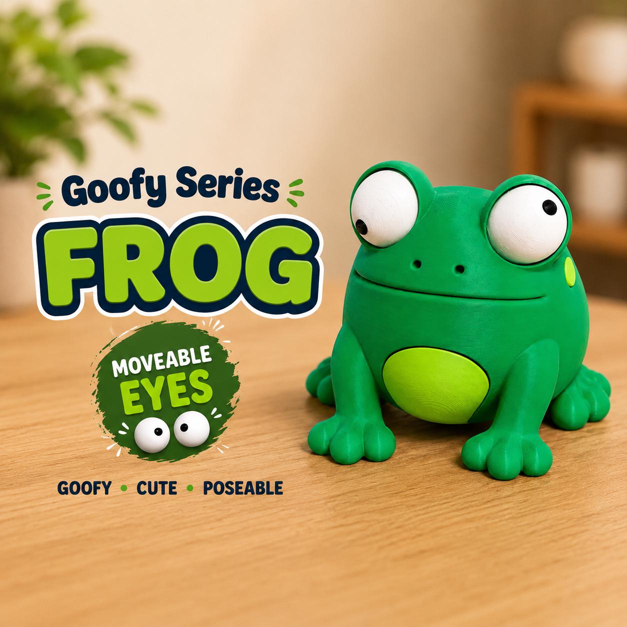 Goofy Series 3D Printed Figure, Movable Eyes Animal Desk Toy, Fidget Collectible (Random Pick) angle 12