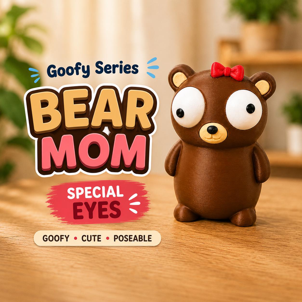 Goofy Series 3D Printed Figure, Movable Eyes Animal Desk Toy, Fidget Collectible (Random Pick) angle 14