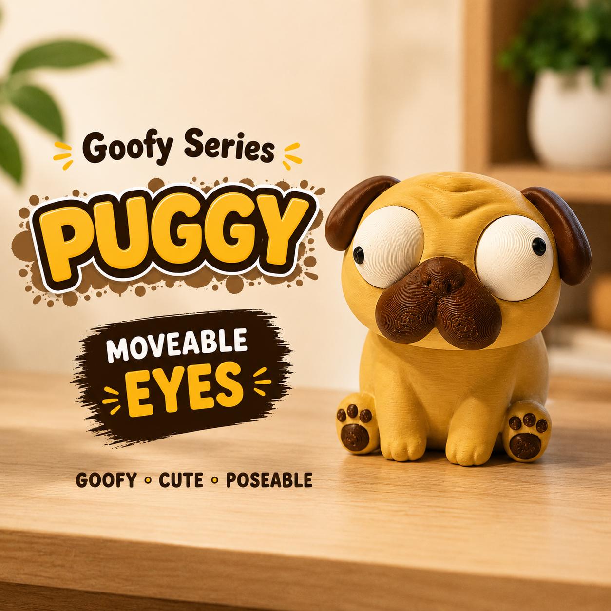 Goofy Series 3D Printed Figure, Movable Eyes Animal Desk Toy, Fidget Collectible (Random Pick) angle 15