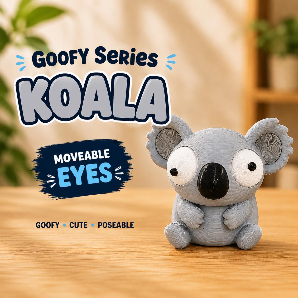 Goofy Series 3D Printed Figure, Movable Eyes Animal Desk Toy, Fidget Collectible (Random Pick) angle 20