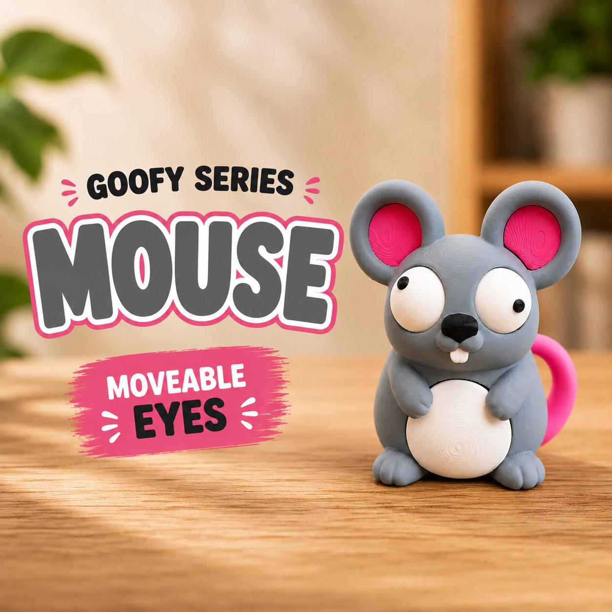 Goofy Series 3D Printed Figure, Movable Eyes Animal Desk Toy, Fidget Collectible (Random Pick) angle 3