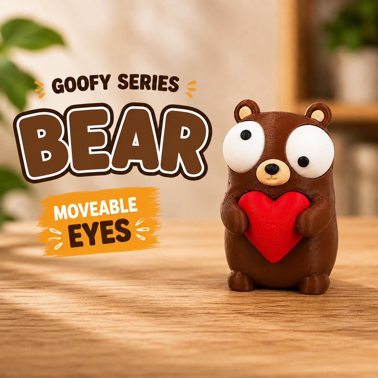 Goofy Series 3D Printed Figure, Movable Eyes Animal Desk Toy, Fidget Collectible (Random Pick) angle 5