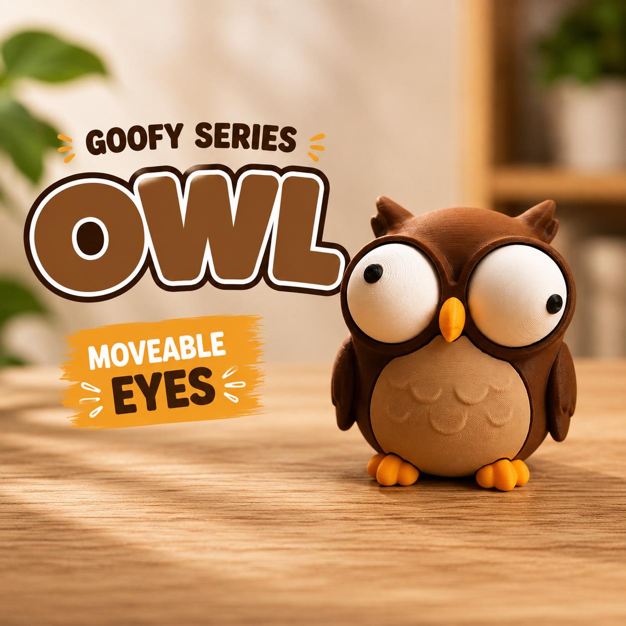 Goofy Series 3D Printed Figure, Movable Eyes Animal Desk Toy, Fidget Collectible (Random Pick) angle 2