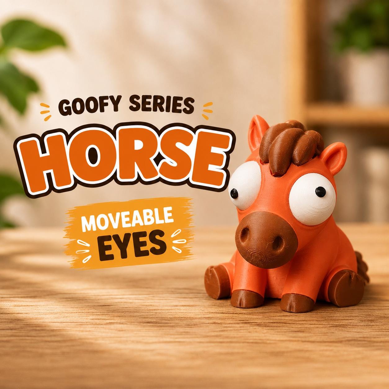 Goofy Series 3D Printed Figure, Movable Eyes Animal Desk Toy, Fidget Collectible (Random Pick) angle 9
