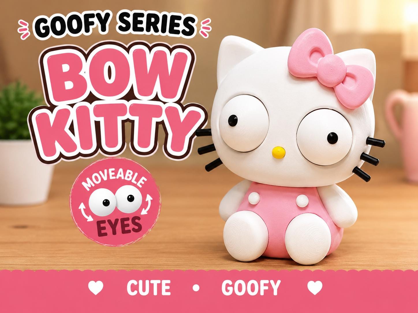 Goofy Series Special Edition 3D Printed Figure, Movable Eyes Desk Toy, Cute Funny Collectible, Poseable Gift angle 2