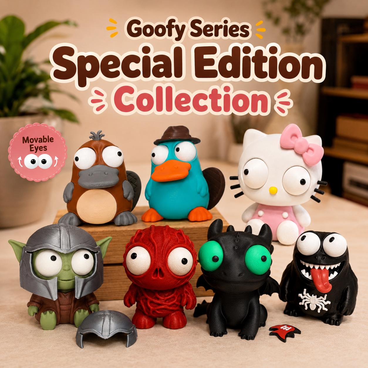 Goofy Series Special Edition 3D Printed Figure, Movable Eyes Desk Toy, Collectible Buddy