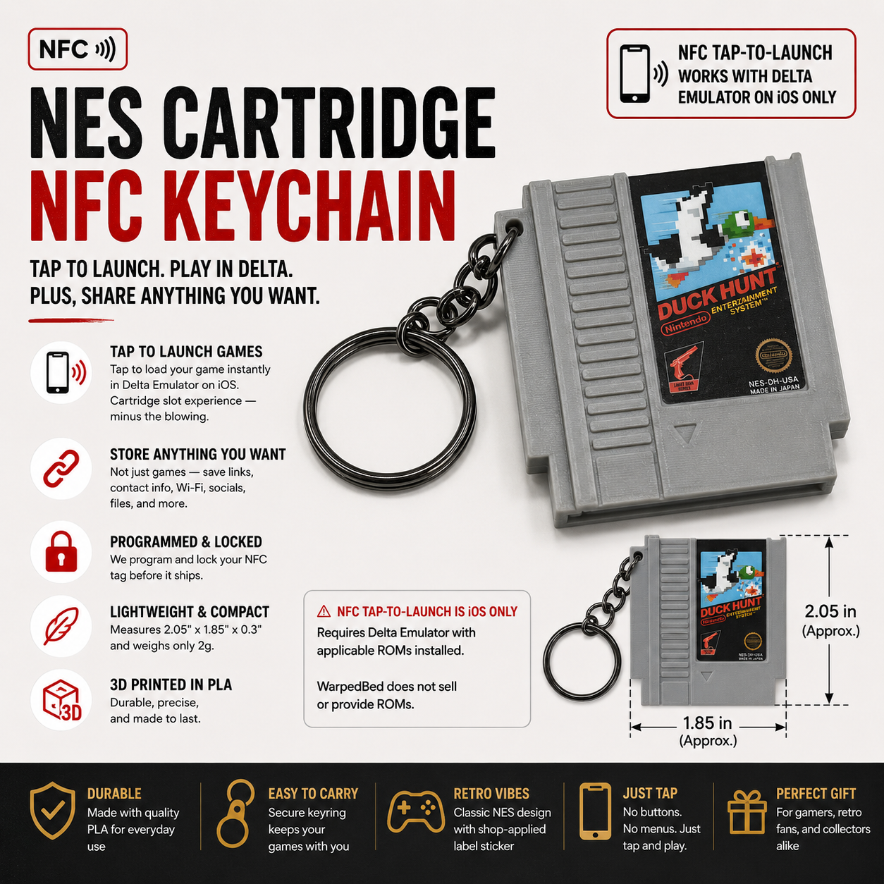 Mini NES Cartridge NFC Keychain