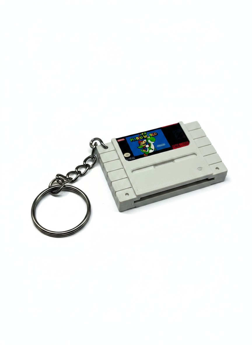 Mini SNES Cartridge NFC Keychain angle 3