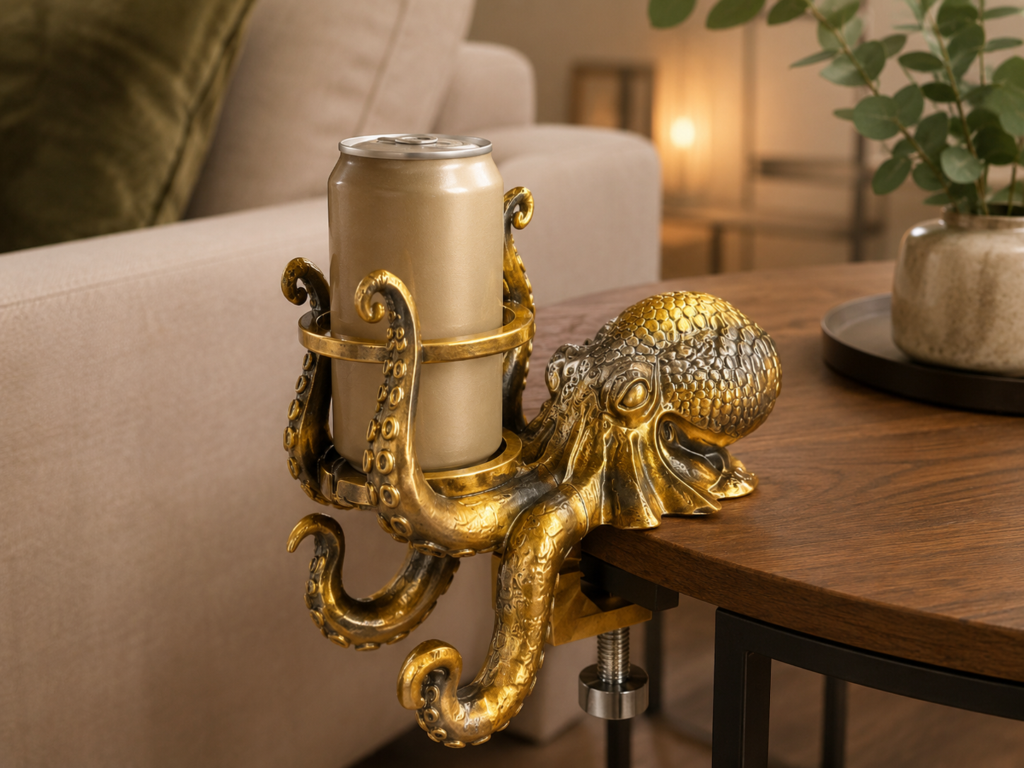 Octopus Desk Can Holder & Headphone Hanger – 3D Printed Clamp-On Desk Organizer