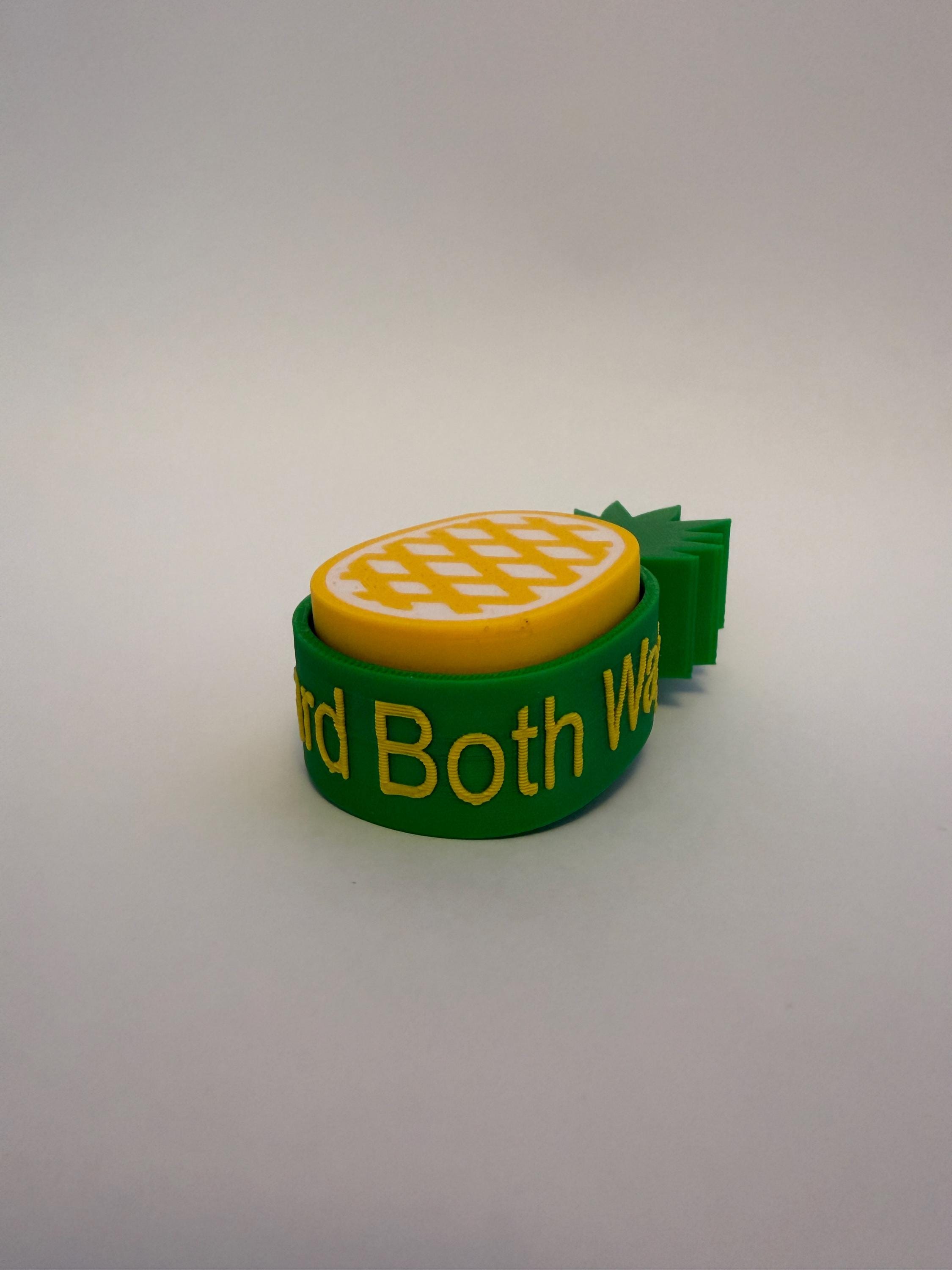 Pineapple Fidget Clicker | 3D Printed Psych TV Show Gift | Desk Toy | Handmade Novelty Fan Gift for Office angle 3